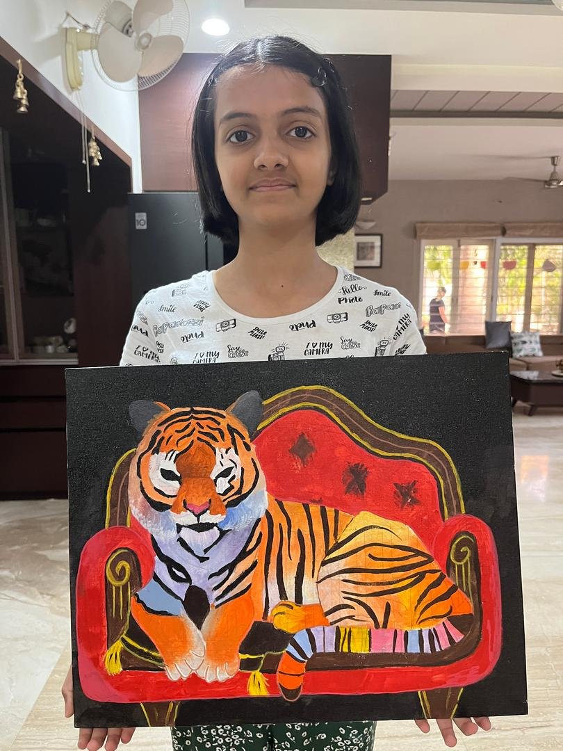 My tiger painting, a symbol of courage and beauty