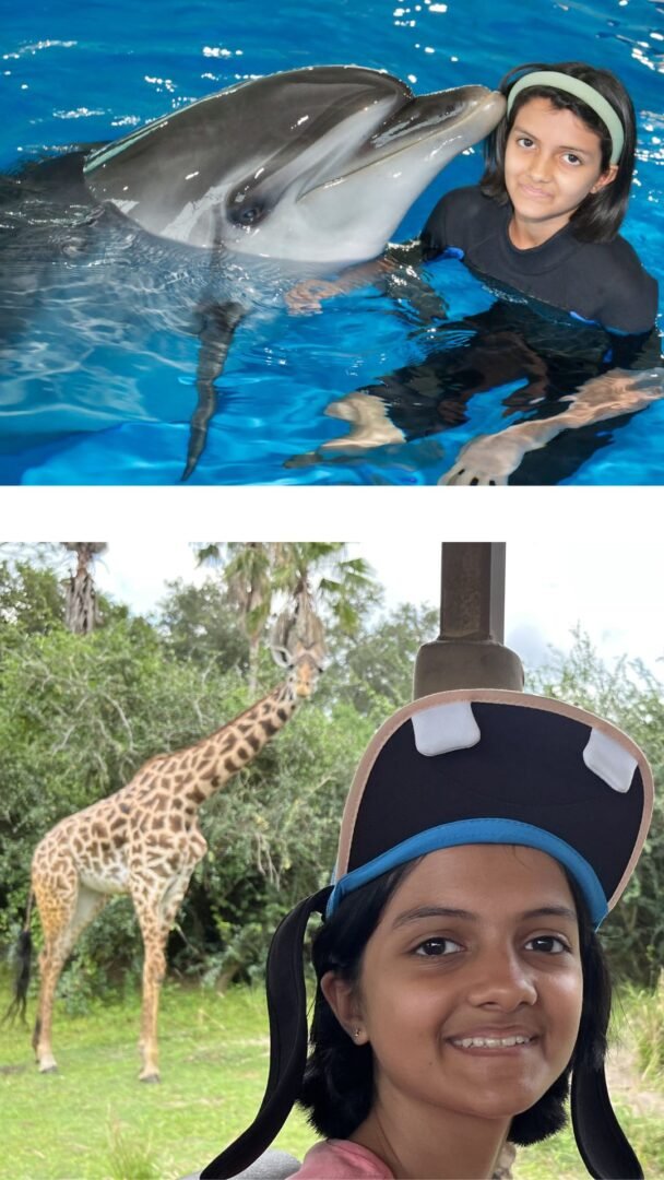 A dolphin’s kiss and a giraffe’s gaze—feeling the magic of nature 🐬🦒